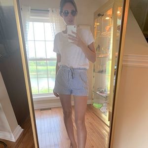 SUMMER BLUE & WHITE STRIPE TIED SHORT